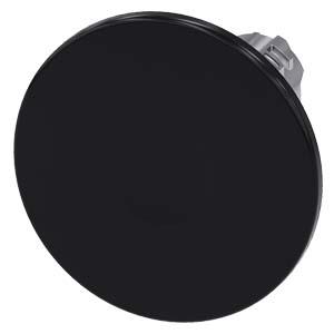 Botão cogumelo, 22mm, redondo, metal, brilhante, preto, 60mm