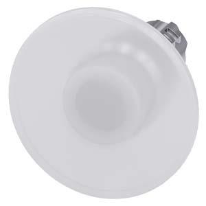 Botão cogumelo, iluminado, 22mm, redondo, metal, alto brilho, branco, 60mm
