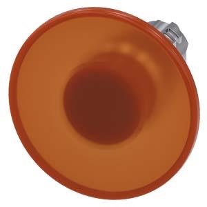 Botão cogumelo, iluminado, 22mm, redondo, metal, alto brilho, âmbar, 60mm