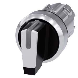 Interruptor com manípulo, iluminável, 22mm, redondo, metal, alto brilho, branco