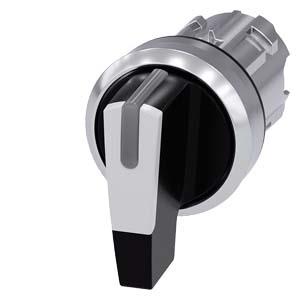 Interruptor com manípulo, iluminável, 22mm, redondo, metal, alto brilho, branco
