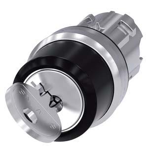 Interruptor de chave RONIS, 22mm, redondo, metal, alto brilho, retirada da chave I