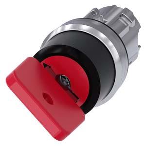 Interruptor de chave O.M.R, 22mm, redondo, metal, brilhante, vermelho, retirada da chave O