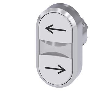Botão de pressão duplo, 22mm, redondo, metal, brilhante, branco: esquerda, branco: direita