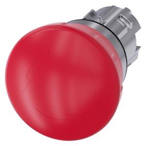 Botão de pressão tipo cogumelo para paragem de emergência, 22mm, redondo, metal, alto brilho, vermelho, 40 mm, engate