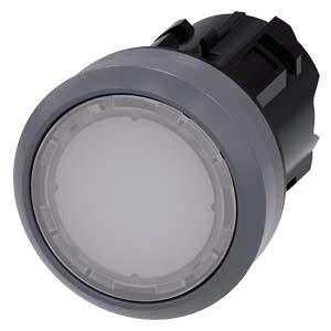 Botão de pressão, iluminado, 22mm, redondo, anel frontal de metal, branco, botão de pressão