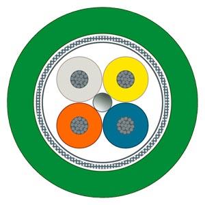 Cabo torção IE TP;2 x sem;2x2;Cat5e;sem halogênio;torção;PUR;robusto