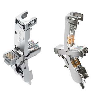 Plugue IE FC RJ45 180 4x2, con. encaixe RJ45, CAT6A, técnica ligaç. FC, 10 unid.