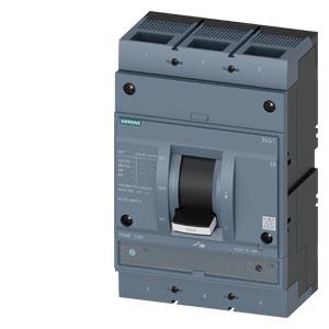 disjuntor 3VA1 IEC Frame 1000 classe da capacidade de interrupção M Icu=55kA @ 415V de 3 polos, proteção de sistemas TM240, ATAM, In=800A proteção ...