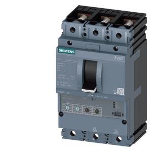 disjuntor 3VA2 IEC Frame 160 classe da capacidade de interrupção L Icu=150kA @ 415V de 3 polos, proteção de sistemas ETU350, LSI, In=160A proteção ...