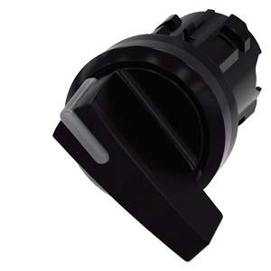 Interruptor com manípulo, iluminável, 22mm, redondo, plástico, preto, manípulo longo