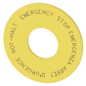 Arruela para PARADA DE EMERGÊNCIA, amarelo, sem inscrição, diâmetro externo 60mm