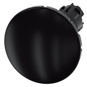 Botão cogumelo, 22mm, redondo plástico, preto, desencrava por rotação, 60mm
