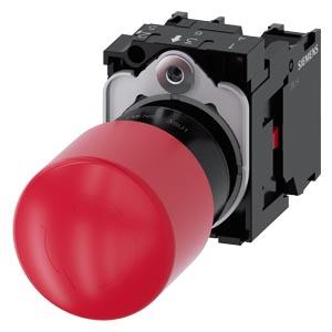 Botão cogumelo de parada de emergência, 22mm, redondo, plástico, vermelho, 1NF, 1NF