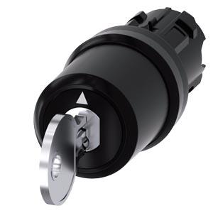 Interruptor operado por chave Siemens, C, 22mm, redondo, plástico, retirada da chave O