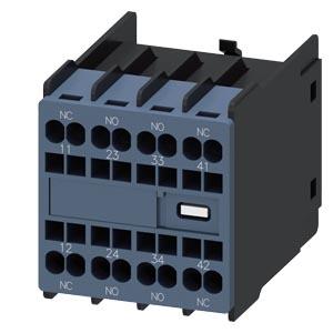 interruptor auxiliar, eletronicamente adequado, no lado frontal, 2 NA + 2 NF, 11/12, 23/24, 33/34, 41/42, caminho de corrente: 1 NF (eletronicament...