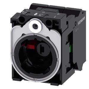 Suporte para 3 módulos, plástico/metal, 1NA, 1NF, módulo LED, azul, CA/CC 24 V