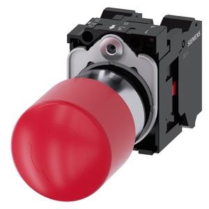 Botão cogumelo de parada de emergência, 22 mm, redondo, metal, vermelho, 1NF 1NF, terminal de mola