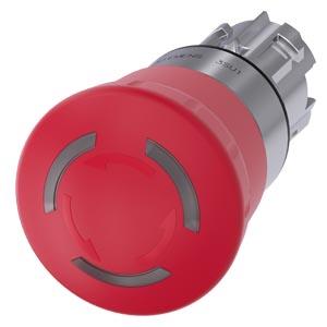 botão de parada de emergência em forma de cogumelo, iluminável, 22 mm, redondo, metal, de alto brilho, vermelho, 40 mm, encaixe obrigatório, confor...