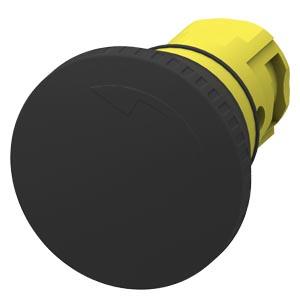 Botão de parada de emergência em forma de cogumelo, 16mm, redondo, plástico, preto