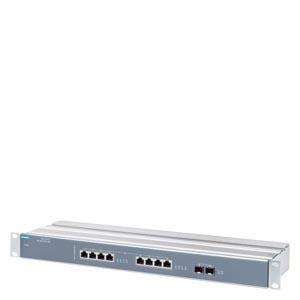 SCALANCE XR108-2PoE WG, switch não ger., rack 19; 8 x 1GE PoE, 2 x SFP 10GE