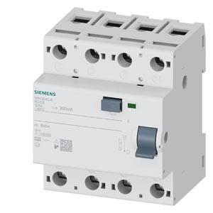 Disjuntor de corrente de fuga, 4 polos, tipo A, In: 125 A, 300 mA, Un CA: 400 V