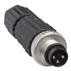 Macho, m8, 3-pin,conector recto - prensa-cabom9.5 x 1