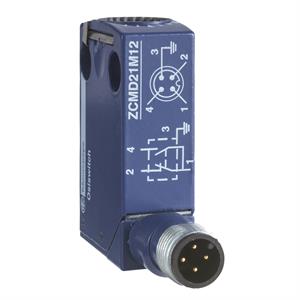 Corpo interruptor final zcmd - conector macho 5 pinos m12 - 1 no + 1 nc acção brusca