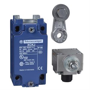 Fim-de-curso xckj – alavanca rolo retorno mola termoplástica comprimento variável - 1 no + 1 nc - m20
