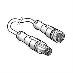 jumper cable XZ - male straight M12 3-pin - female straight M12 3-pin - PUR 1m