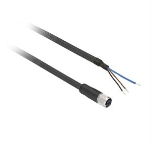 Ligador recto fêmea - s/ aro ø8mm-3 pinos con cabo pur - 5m
