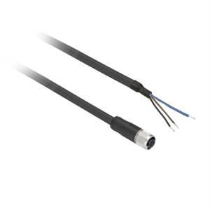 Ligador recto fêmea - s/ aro ø8mm-3 pinos con cabo pur - 10m