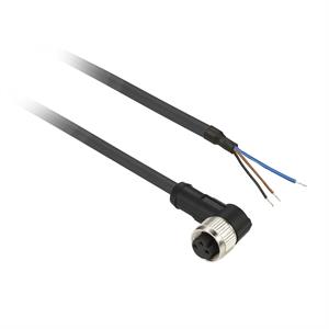 Ligador curvo fêmea - s/ aro ø8mm-3 pinos con cabo pur - 10m