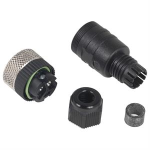 Ligador recto fêmea aro metálico 1/2” 20 unf-3 pinos terminais paraf