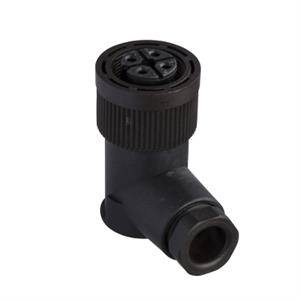 Fêmea, m18, 4-pin, conector de cotovelo - prensa-cabopg 9