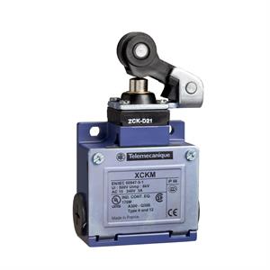 Fim-de-curso xckm – actuador alavanca rolo retorno mola termoplástica comprimento variável - 1 no + 1 nc