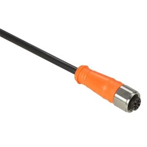 Ligador recto fêmea (ip69k) aro inox m12-4 pinos con cabo pvc 5m