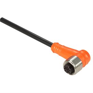 Ligador curco fêmea (ip69k) aro inox m12-4 pinos con cabo pvc 10m