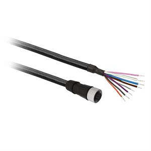 Pre-cabod connectors xz - fêmea recta - m12 - 8 pins - cable pur 10m