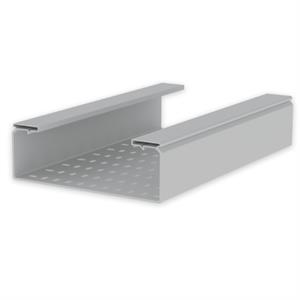 Caminho de cabos perfurado Unex 100x300, em U23X cor cinzento