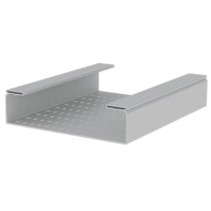 Caminho de cabos perfurado Unex 100x400, em U23X cor cinzento