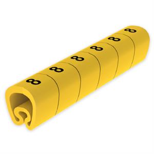Sinalizador pré-cortado Unex 4-8 mm, em PVC plastificado cor amarelo