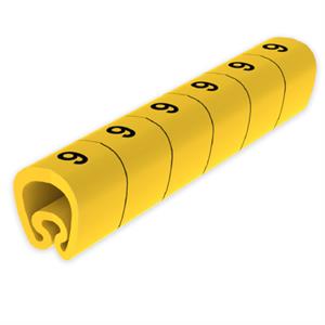 Sinalizador pré-cortado Unex 4-8 mm, em PVC plastificado cor amarelo