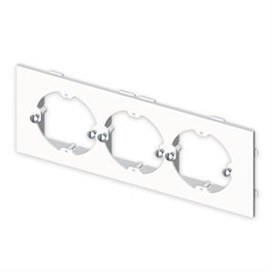 Placa Unex para 3 mecanismos universais, em U24X cor branco