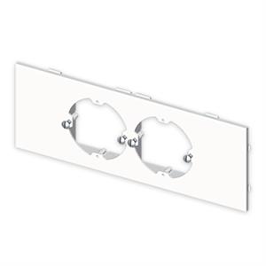 Placa Unex para 2 mecanismos universais, em U43X sem halogéneos cor branco