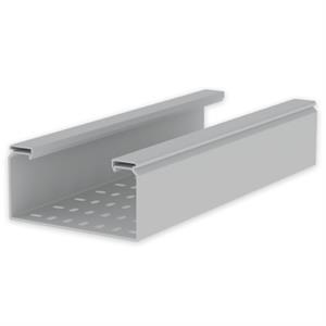 Caminho de cabos perfurado Unex 100x200, em U23X cor cinzento