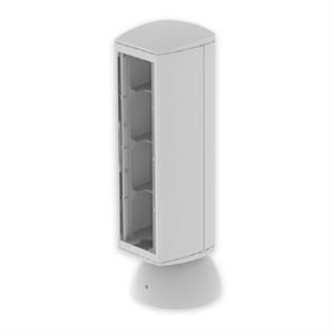 Mini-coluna Unex para 4 mecanismos, tampa 80mm, em U24X cor cinzento