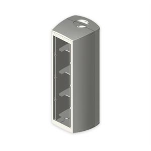 Módulo coluna 4 mecanismos Unex Ø50x88, tampa 80mm, em U24X cor cinzento