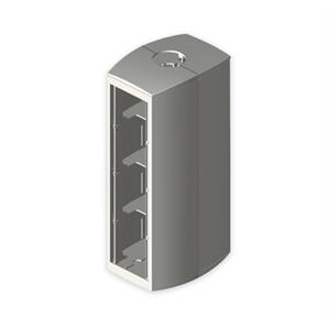 Módulo coluna 8 mecanismos Unex Ø50x88, tampa 80mm, em U24X cor cinzento