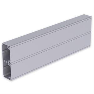Calha para mecanismos Unex 50x150 de 2 tampas (65 e 65 mm), em U23X cor alumínio